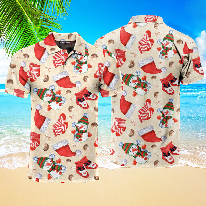 Snowman Christmas Is Coming Polo Shirt For Men