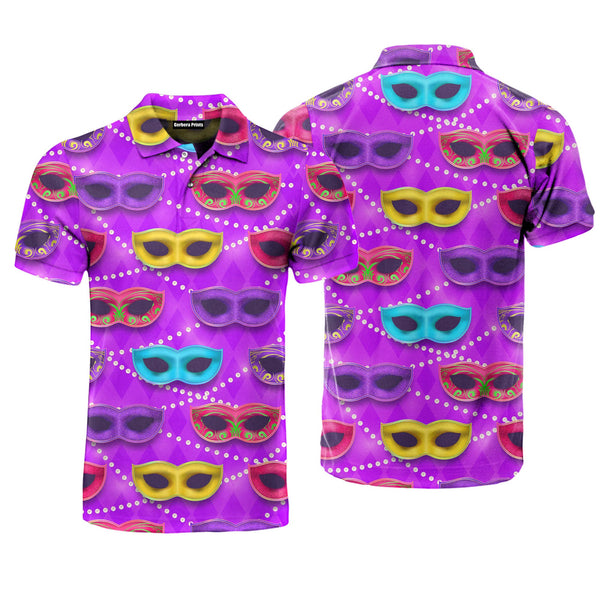 Mari Gras Venetian Carnival Mask Polo Shirt For Men