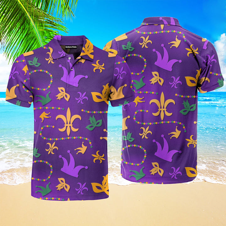 Happy Mardi Gras Polo Shirt For Men