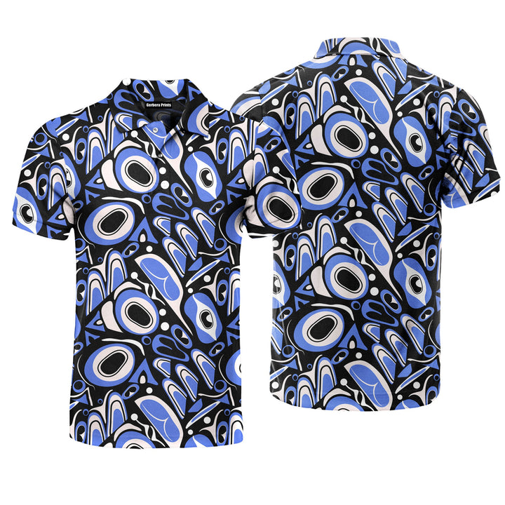 Blue Native American Polo Shirt For Men