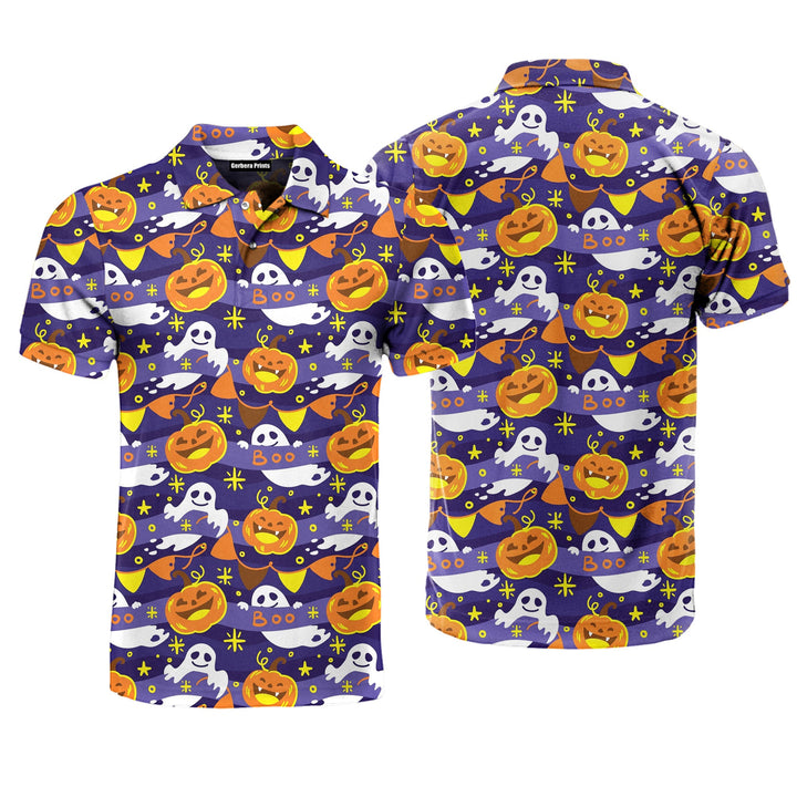 Halloween Pumkin Ghost Climbing Polo Shirt For Men