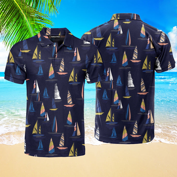 Sailboat On Beach Polo Shirt For Men