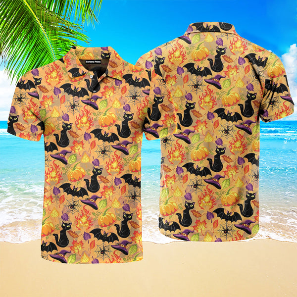 Halloween Horror Queen Cat Polo Shirt For Men