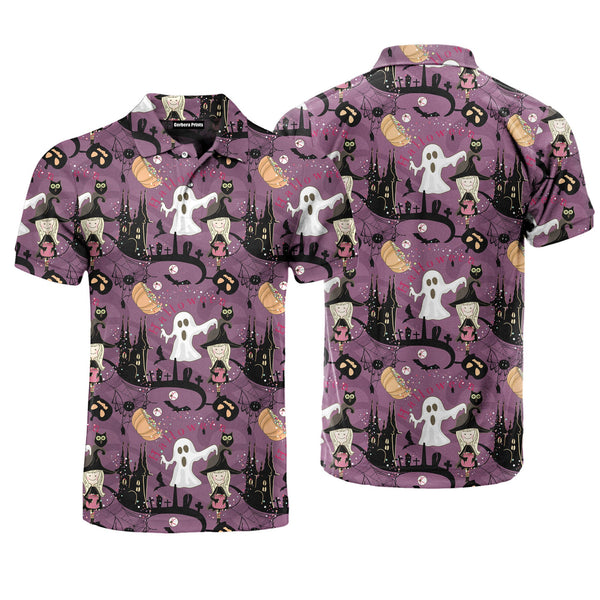 Halloween Is Here Purple Polo Shirt For Men