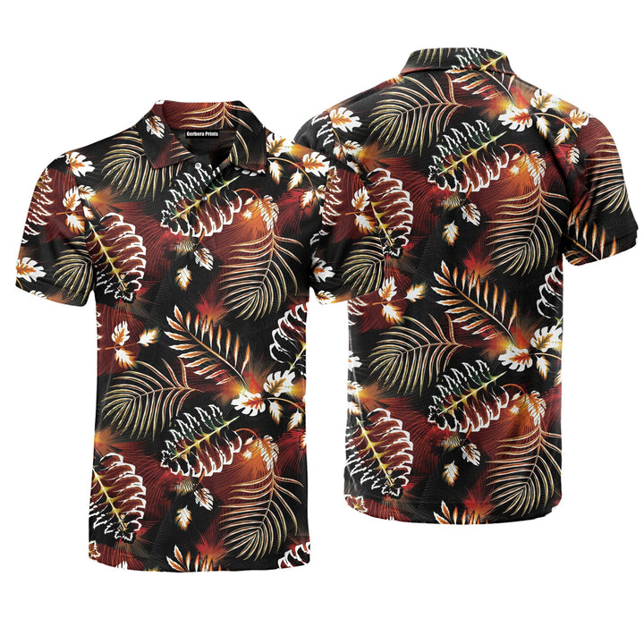 Exotic Jungle Tropical Leaves Polo Shirt For Men