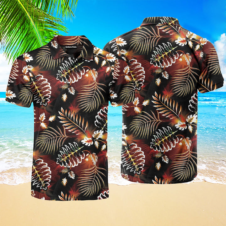 Exotic Jungle Tropical Leaves Polo Shirt For Men