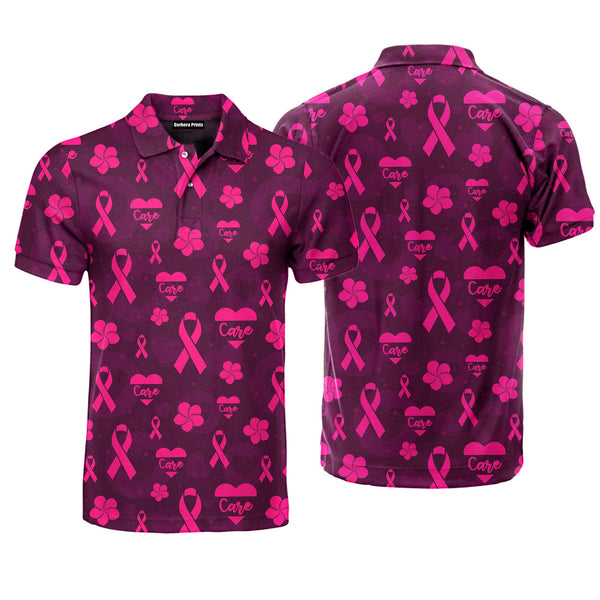 Faith Hope Care Pink Polo Shirt For Men