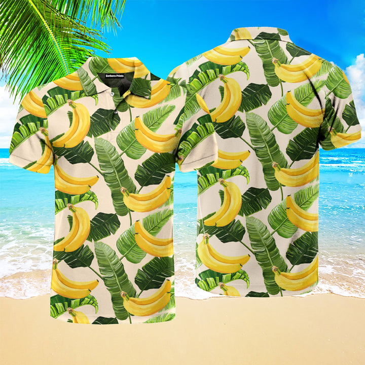 Tropical Banana Summer Polo Shirt For Men