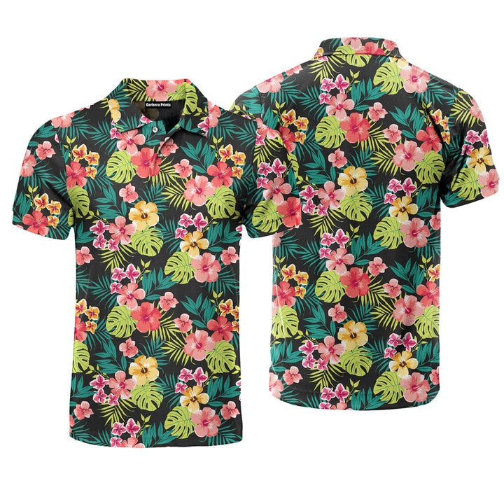 Cat Lover Summer Tropical Polo Shirt For Men