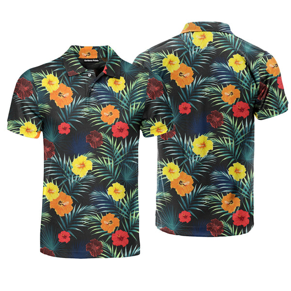 Summer Floral Tropical Polo Shirt For Men