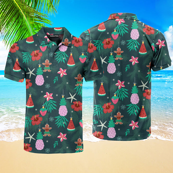 Christmas Tropical Style Polo Shirt For Men