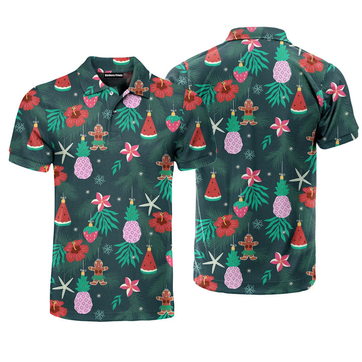 Christmas Tropical Style Polo Shirt For Men