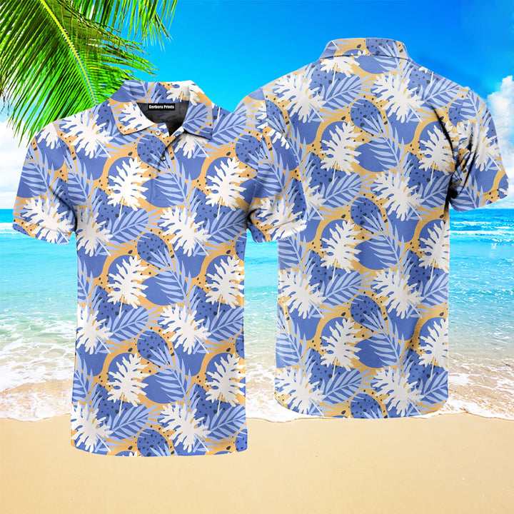 Tropical Seamless Exotic Plants Leaves Polo Shirt For Men