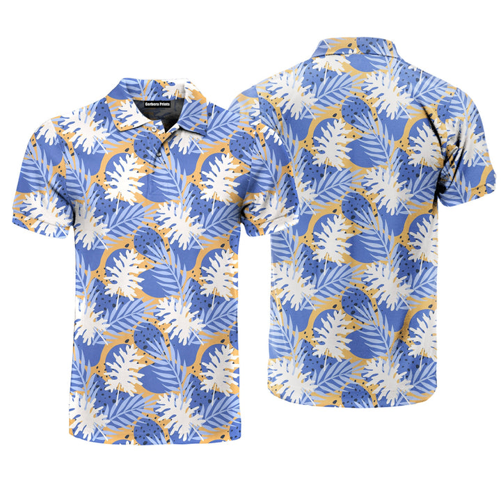 Tropical Seamless Exotic Plants Leaves Polo Shirt For Men