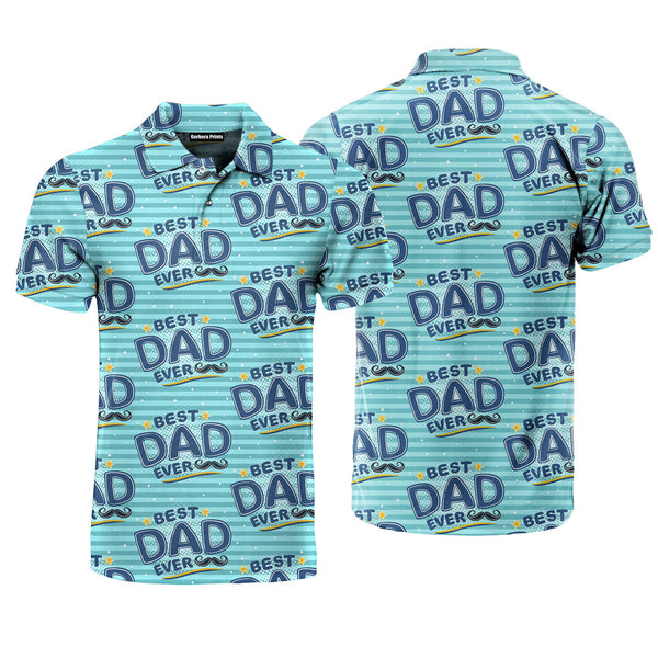 Blue Best Dad Ever Polo Shirt For Men