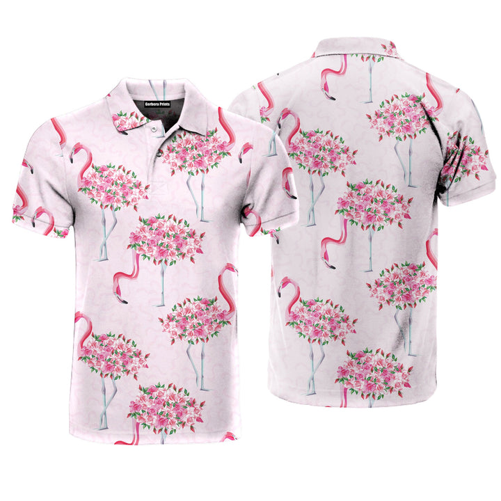 Beautiful Flamingo Happy Wedding Polo Shirt For Men