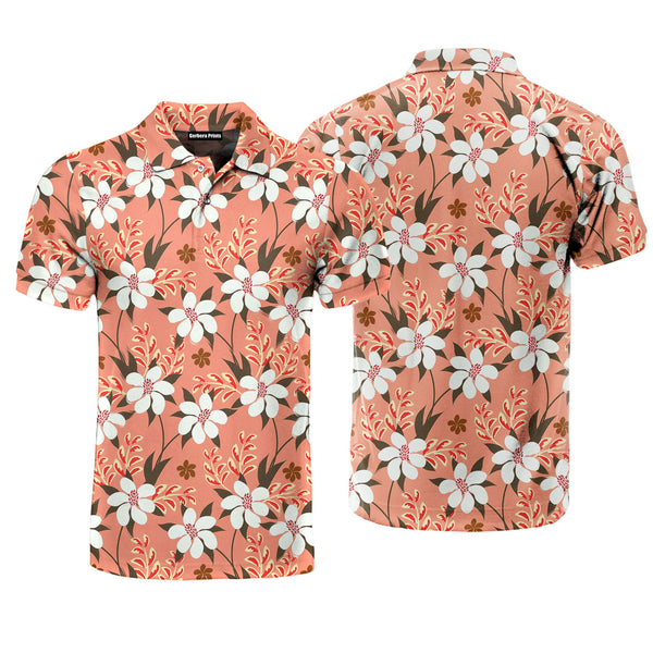 Autumn Flowers Seamless Polo Shirt For Men