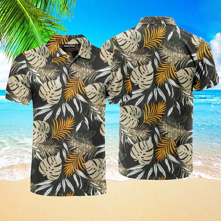 Tropical Leaves Dense Jungle Polo Shirt For Men