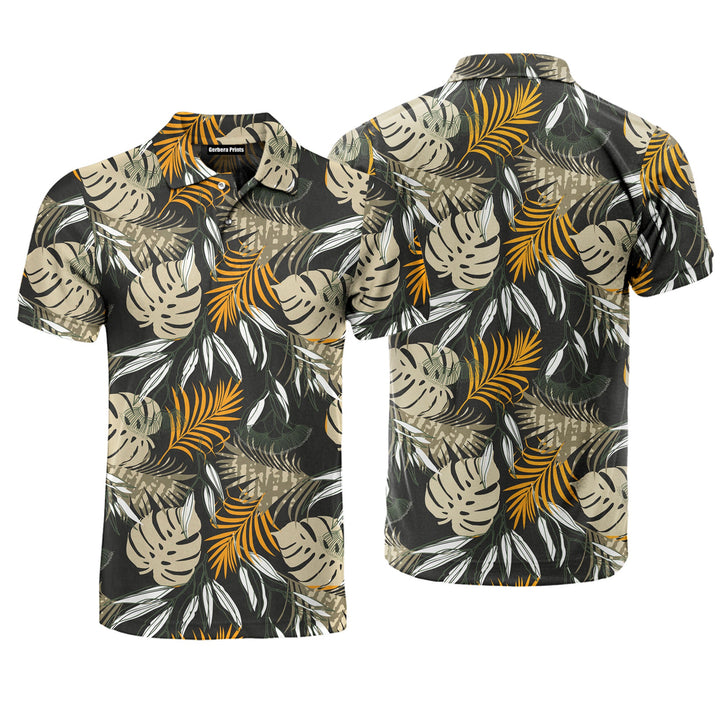 Tropical Leaves Dense Jungle Polo Shirt For Men