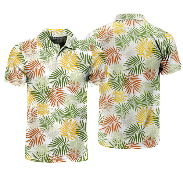 SeamLess Palm Leaf Summer Polo Shirt For Men