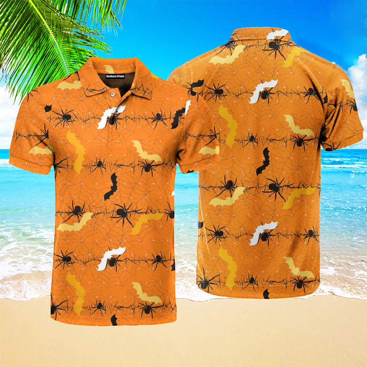 Orange Bright Halloween Comeback Polo Shirt For Men