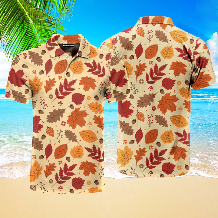 Maple Tree Autumn Leaves Polo Shirt For Men