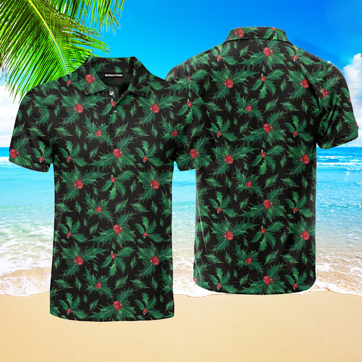 Christmas Holly Berry Xmas Is Coming Polo Shirt For Men