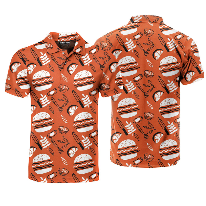 Barbebue BBQ Things Burger Fried Polo Shirt For Men