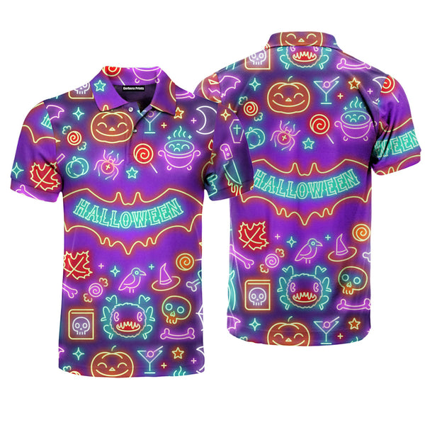 Neon Halloween Night Polo Shirt For Men