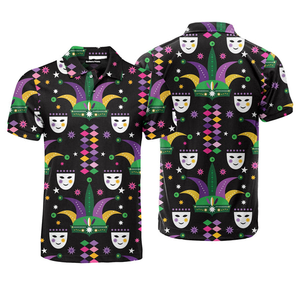 Happy Mardi Gras Carnival Polo Shirt For Men