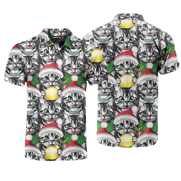 Around Me Christmas Cat Polo Shirt For Men