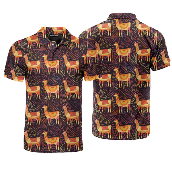 Llama Indian Tribes Style Polo Shirt For Men