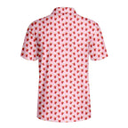 Red Solo Cup funny golf polo for men in Pink, back flat lay