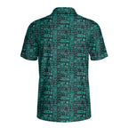 That What's She Said v2 funny golf polo for men in Green, back flat lay