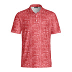 That What's She Said v2 funny golf polo for men in Red, front flat lay