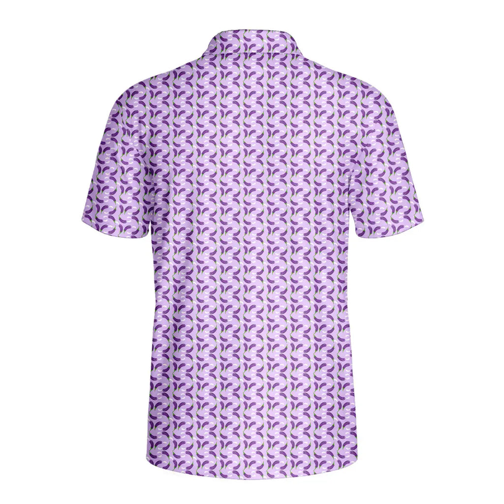 Eggplant Is Filled With Milk-Polo Shirt For Men-Gerbera Prints