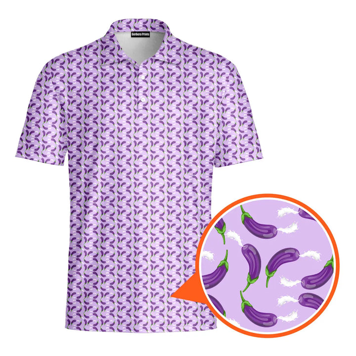 Eggplant Is Filled With Milk - Funny Golf Polo Shirt Premium 