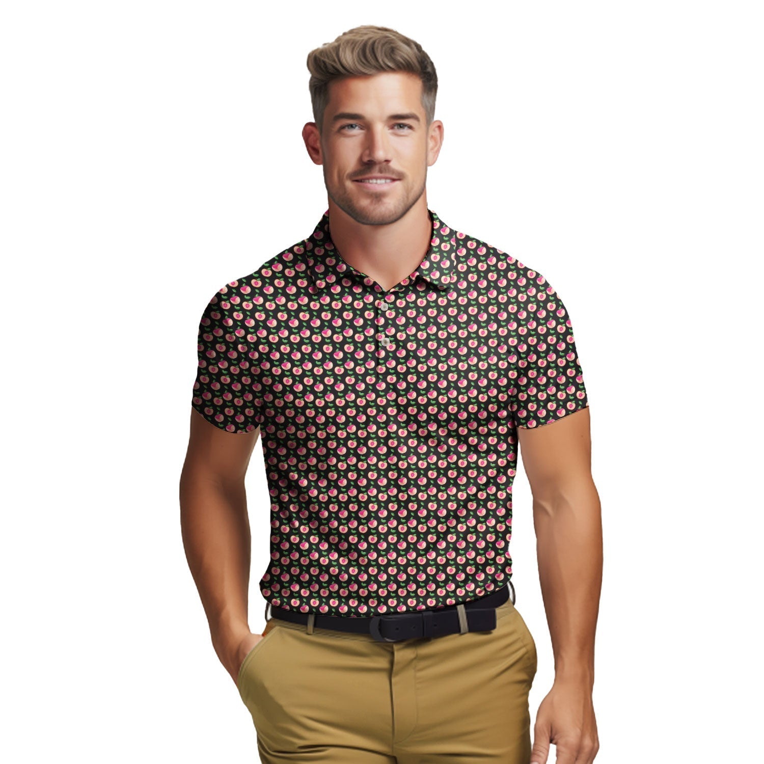 Sweet Peach Charm - Funny Golf Polo