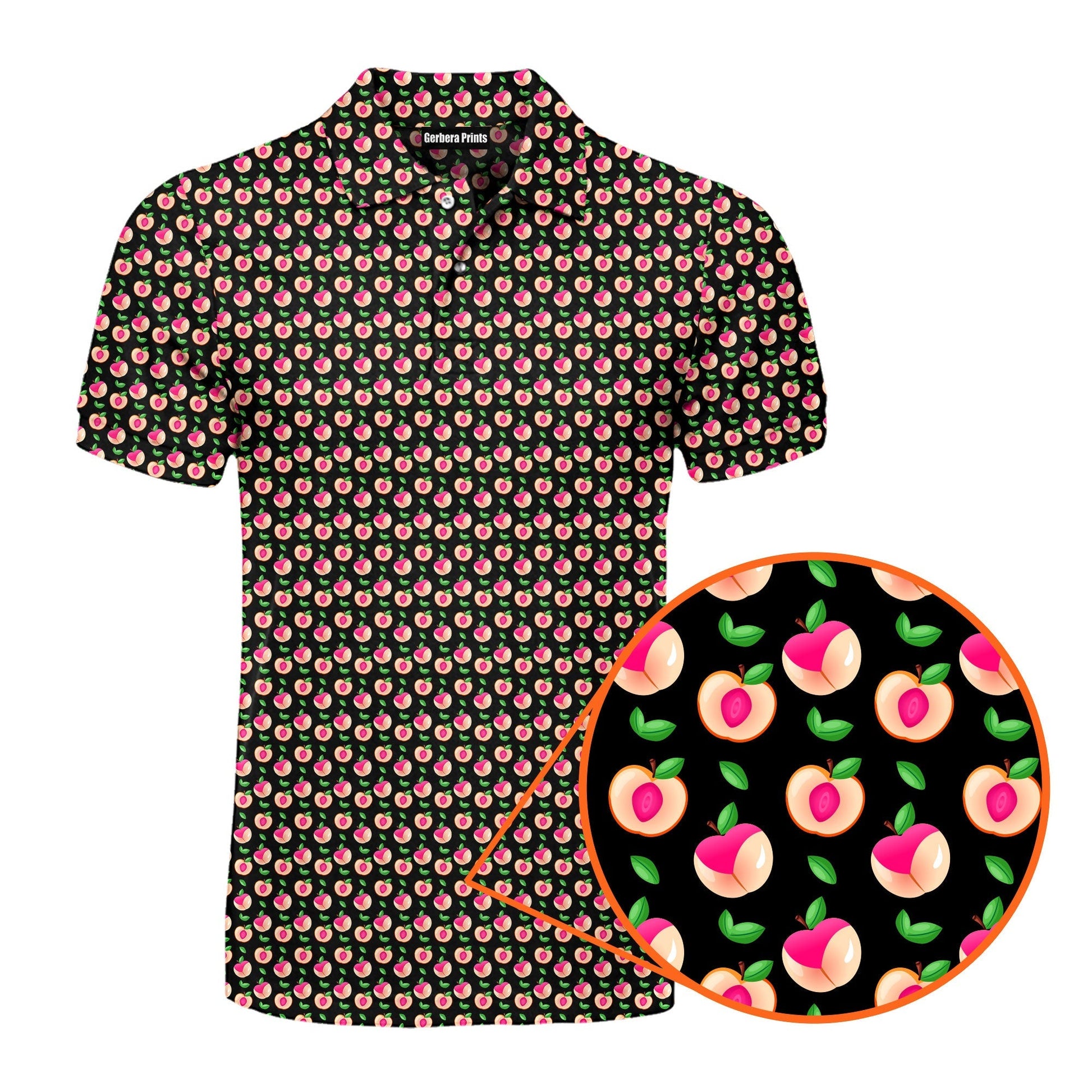 Sweet Peach Charm - Funny Golf Polo