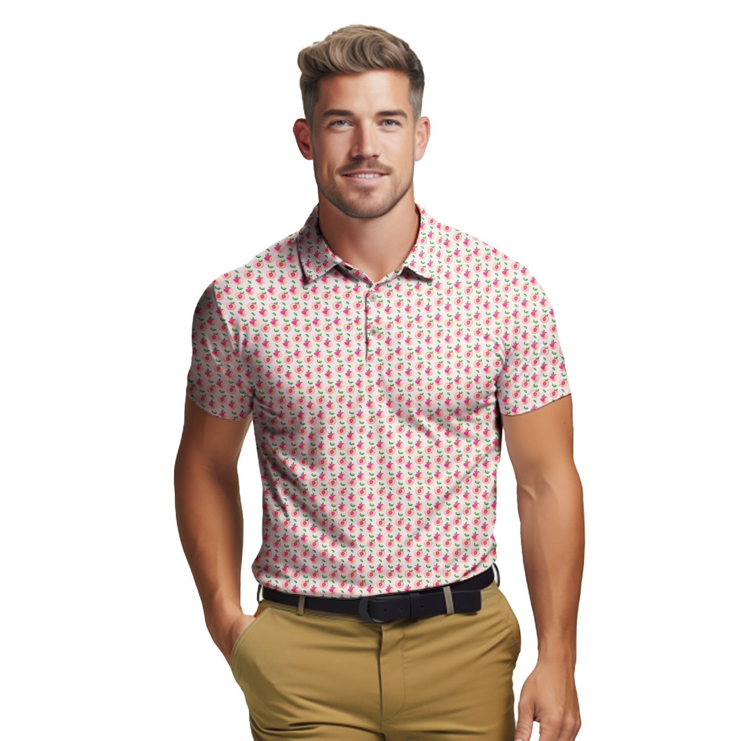 Sweet Peach Charm - Funny Golf Polo