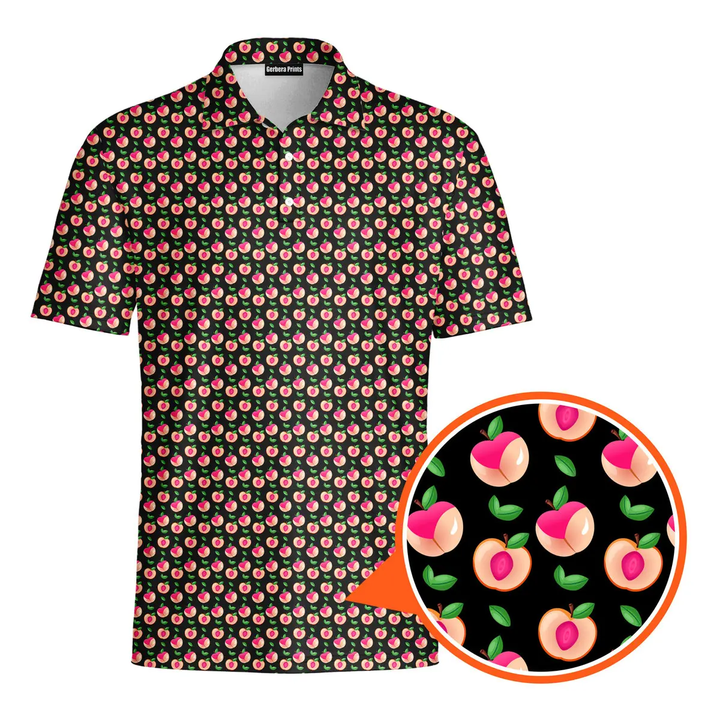 Sweet Peach Charm - Funny Golf Polo Shirt Premium