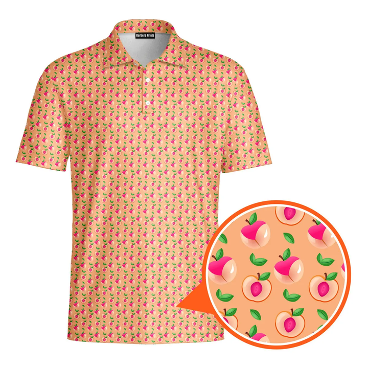 Sweet Peach Charm - Funny Golf Polo Shirt Premium