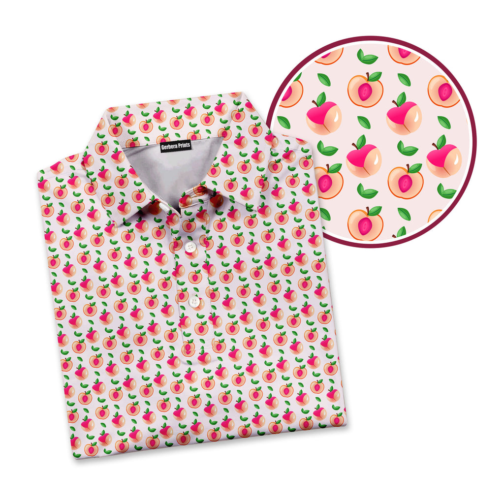 Sweet Peach Charm - Funny Golf Polo Shirt