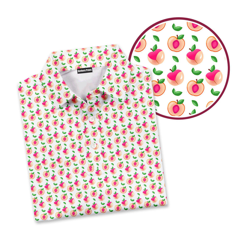 Sweet Peach Charm - Funny Golf Polo Shirt