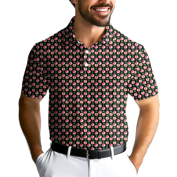 Sweet Peach Charm - Funny Golf Polo Shirt Premium