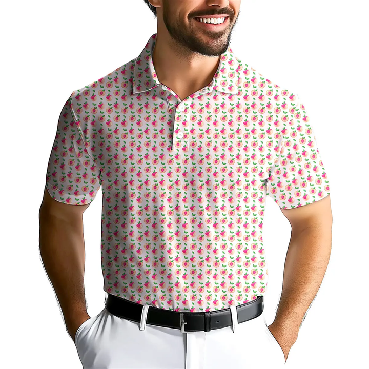 Sweet Peach Charm - Funny Golf Polo Shirt Premium