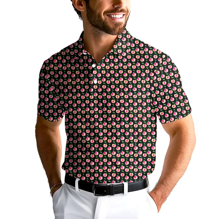 Sweet Peach Charm - Funny Golf Polo Shirt Premium