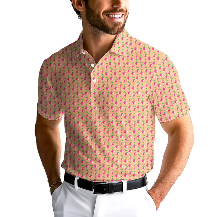 Sweet Peach Charm - Funny Golf Polo Shirt Premium