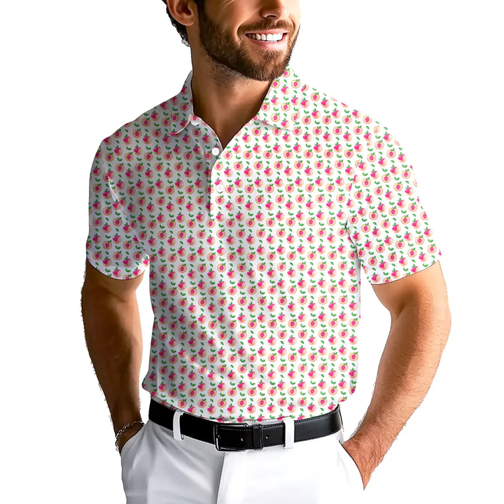 Sweet Peach Charm - Funny Golf Polo Shirt Premium