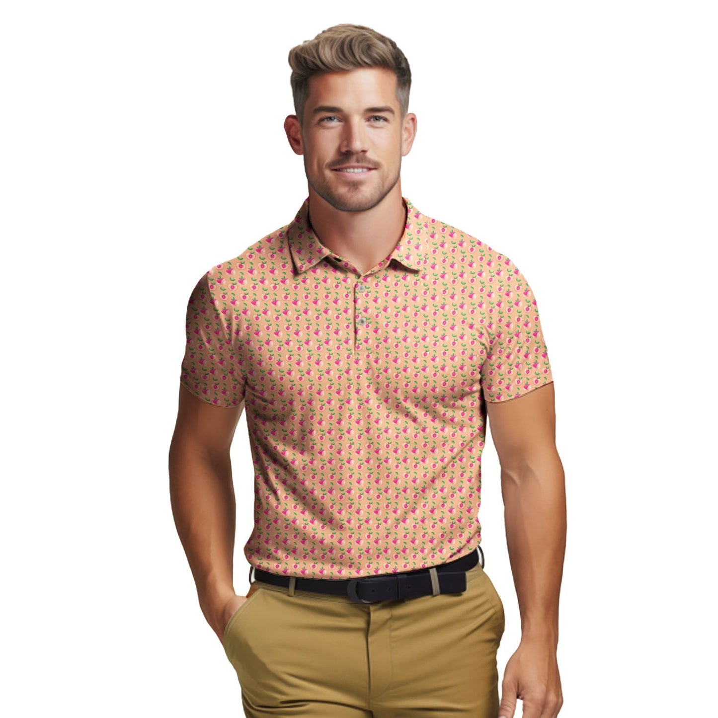 Sweet Peach Charm - Funny Golf Polo